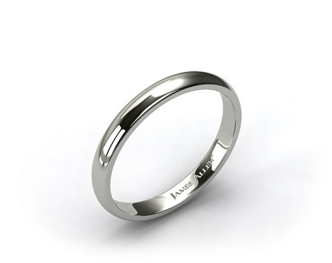 18k White Gold 2.5mm Comfort Fit Wedding Ring